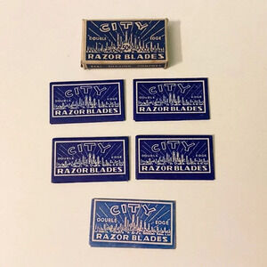 Vintage City Razor Blades Double Edge USA Lot of  5